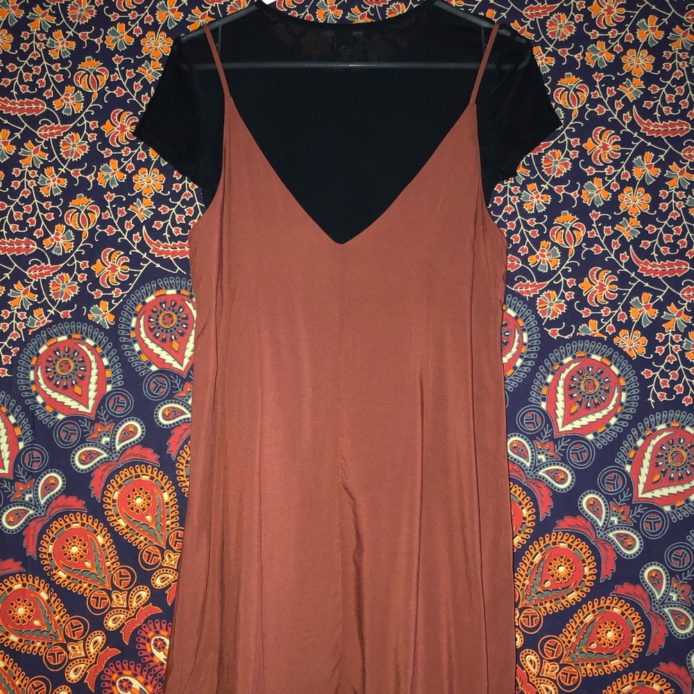 forever 21 mesh t-shirt dress with slip dress - Picture 2 of 4